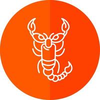 Scorpion Line Red Circle Icon vector