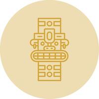 Totem Line Yellow Circle Icon vector