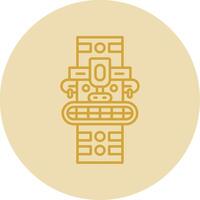 Totem Line Yellow Circle Icon vector