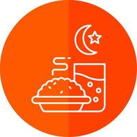 Iftar Line Red Circle Icon vector