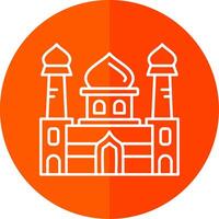 mezquita línea rojo circulo icono vector