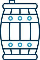 Barrel Line Blue Two Color Icon vector