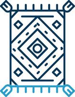 Rug Line Blue Two Color Icon vector