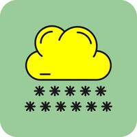 Nevado lleno amarillo icono vector