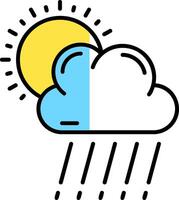 rain Filled Half Cut Icon vector