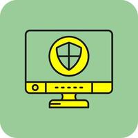 Shield Filled Yellow Icon vector