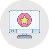 Star Line Filled Light Circle Icon vector