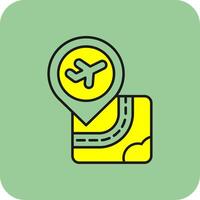 Airport Filled Yellow Icon vector