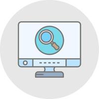 Search Line Filled Light Circle Icon vector