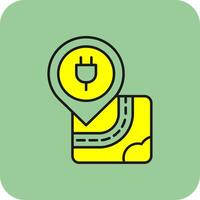 Charger Filled Yellow Icon vector