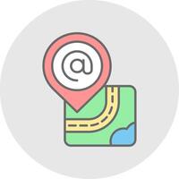 At Line Filled Light Circle Icon vector