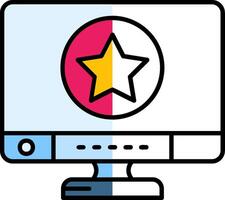 Star Filled Half Cut Icon vector