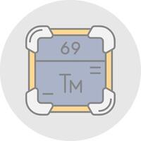 Thulium Line Filled Light Circle Icon vector