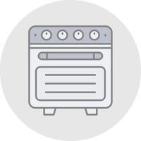 Oven Line Filled Light Circle Icon vector