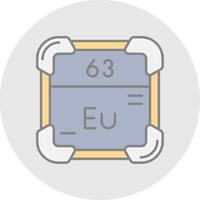 Europium Line Filled Light Circle Icon vector