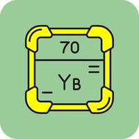 Ytterbium Filled Yellow Icon vector