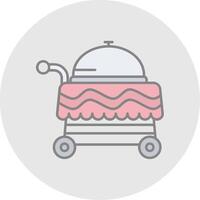 Cart Line Filled Light Circle Icon vector