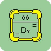 Dysprosium Filled Yellow Icon vector