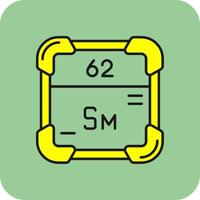 Samarium Filled Yellow Icon vector