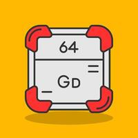 Gadolinium Filled Shadow Icon vector