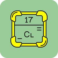 Chlorine Filled Yellow Icon vector
