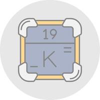 Potassium Line Filled Light Circle Icon vector