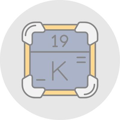 Potassium Line Filled Light Circle Icon