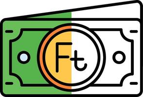 Forint Filled Half Cut Icon vector