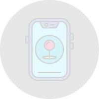 Pin Line Filled Light Circle Icon vector