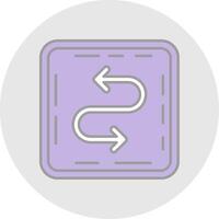 Zigzag Line Filled Light Circle Icon vector