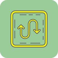 Zigzag Filled Yellow Icon vector