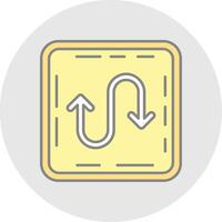 Zigzag Line Filled Light Circle Icon vector