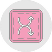 Shuffle Line Filled Light Circle Icon vector