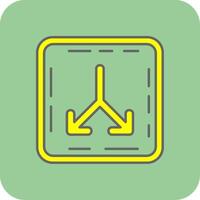 Split Filled Yellow Icon vector