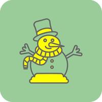 Snowman Filled Yellow Icon vector