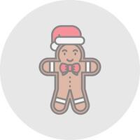 Gingerbread Line Filled Light Circle Icon vector