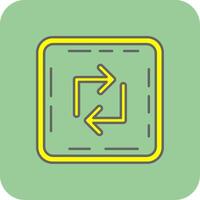 Loop Filled Yellow Icon vector
