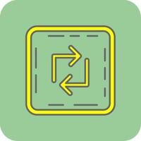 Loop Filled Yellow Icon vector