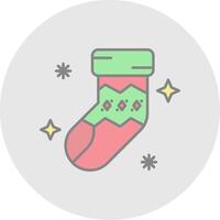 Sock Line Filled Light Circle Icon vector