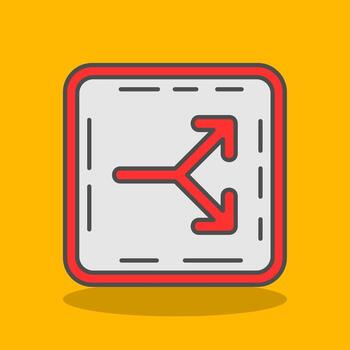 Split Filled Shadow Icon vector