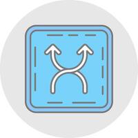 Shuffle Line Filled Light Circle Icon vector