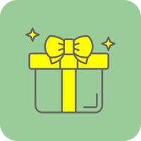 Gift Filled Yellow Icon vector