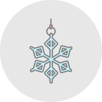 Snowflake Line Filled Light Circle Icon vector