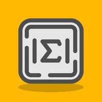 Summation Filled Shadow Icon vector