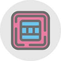Layout Line Filled Light Circle Icon vector