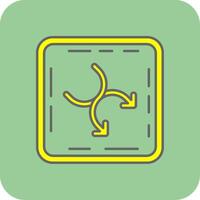 Shuffle Filled Yellow Icon vector