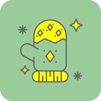 Mitten Filled Yellow Icon vector