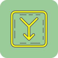 Merge Filled Yellow Icon vector