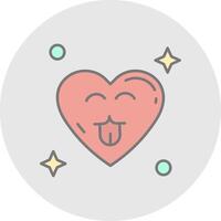 Cute Line Filled Light Circle Icon vector