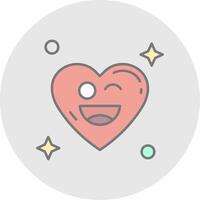 Wink Line Filled Light Circle Icon vector